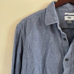 Old Navy Men’s Regular Fit Button Down Long Sleeve Shirt Size XL Heathered Blue